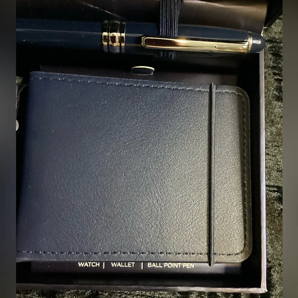 Classic Black Watch, Wallet, and Pen Set - Picture 3 of 7